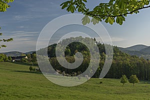 Hill near Roznov pod Radhostem town with Hradisko castle