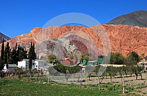 The hill of seven colors, cerro de los siete colores, at Purmamarca, Jujuy, Argentina