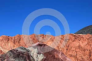 The hill of seven colors, cerro de los siete colores, at Purmamarca, Jujuy, Argentina