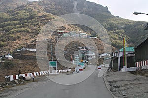 Hill top vally of east sikkim , and clean road photo