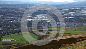 Hill view of Blackburn and Darwen.