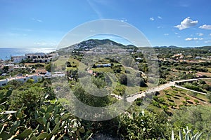 Hill view of the Santa Eularia town in Ibiza photo