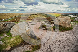 Hill walking on Higger Tor in the Peak Distrct