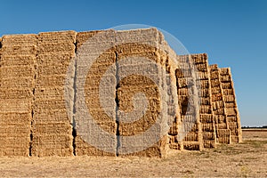 Hillock of straw bales