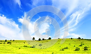 Hills and blue sky