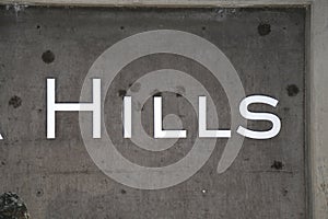 Hills- cement sign for billboards or wallpaper for the name Hills!