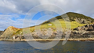 HIlls and cliffs at Cape Brett, Bay of Islands, New Zealand