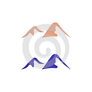 Hills in 2 Color Variants Beige Blue Adventure Hiking Logo photo