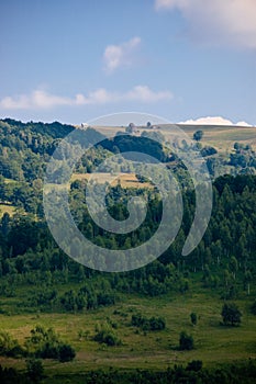 Hills in light and shadow