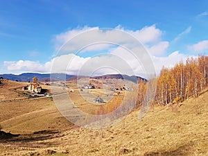 Hills and mountains of Fundata village Romania