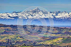 Hills and mountains. Piedmont, Italy.