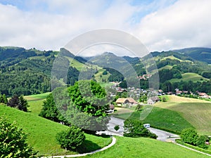 Hills near Gruyeres castle, Switzerland