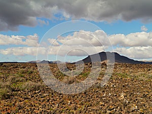 The hills near the village Pozo Negro on Fuerteventura