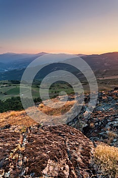 Hills of Piacenza sunset scenery