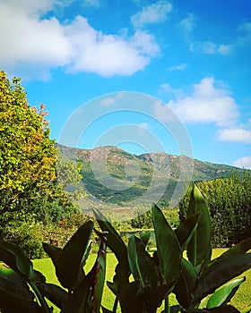 Hills in Portixeddu, Sardinia, colourful landscape.