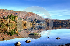 Hills reflected in Grasmere photo