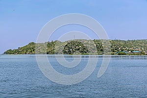 Hills and Rocks with houses in Mwanza on the shore of Lake Victo photo
