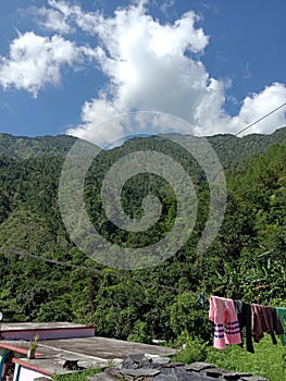 Hills of uttarakhand garhwal Green blue sky