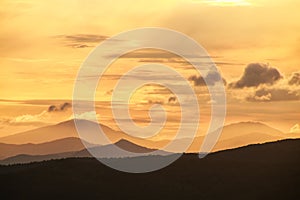 Hills of Val d`Orcia at sunset, Tuscany, Italy.