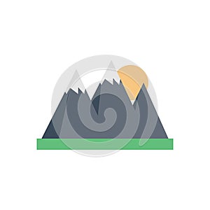 Hills vector flat color icon