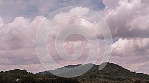 Hills with white blue sky