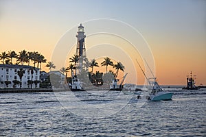 Hillsboro Inlet lighthouse at sunrise