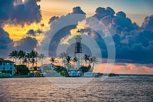 Hillsboro Lighthouse in Hillsboro Beach, Florida, USA. photo