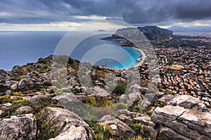 Hillside around Palermo on the sea, Sicily, Ital