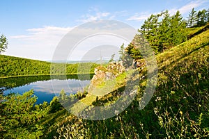 The hillside and heaven lake