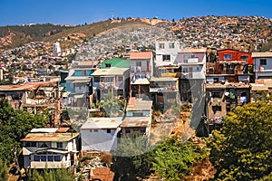 Hillside homes in a suburb of Valparaiso