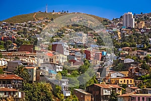 Hillside homes in a suburb of Valparaiso