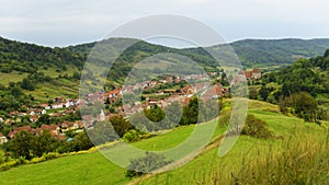 Hillside overlooking Copsa Mare, Transylvania, Romania