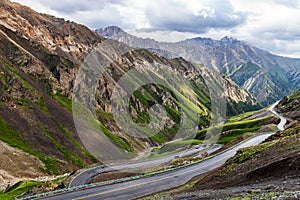 The hillside road in canyon in summer Duku road