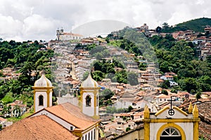 The hillside town of Ouro Preto in Brazil