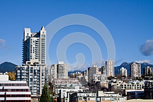 Hillside urban development in Vancouver Canada