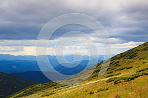 Hillsides and sky photo