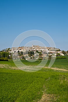 The hilltop bastide town of Monflanquin, Lot-et-Garonne, France