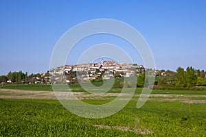 The hilltop bastide town of Monflanquin, Lot-et-Garonne, France