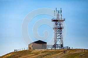 Hilltop cell site tower base station