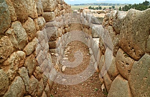 The Hilltop Ruins with Amazing Incan Stonework at Chinchero, Cuzco, Peru