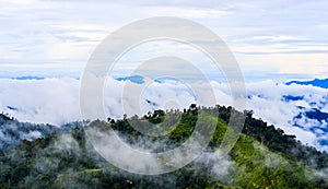 Hilltop view of Krajom Mountain.