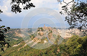 hilltop village called Civita di Bagnoregio in central Italy rea