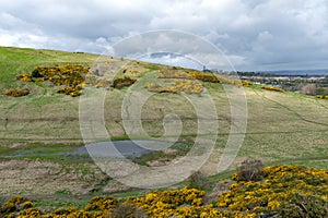 A hillwalking route up to Arthurâ€™s Seat, the highest point in Edinburgh located at Holyrood Park, Scotland, UK