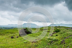 Hilly area on a cloudy evening