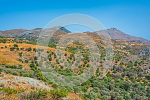 Hilly countryside of Greek island Crete