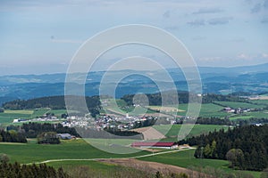 hilly landscape with commune Putzleinsdorf