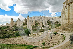 Hilly landscape - Goreme, Cappadocia - landmark attraction in Turkey