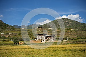 Hilly landscape, Paro, Bhutan photo