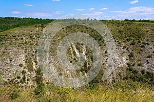 The hilly nature of Eastern Europe. Background with copy space for text, toned