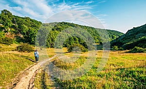 Hilly path around Hammershus in Bornholm